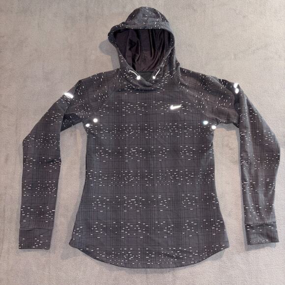 Nike Dri-Fit Running Pullover Hoodie Lightweight Soft Gray White Women’s Size S - Picture 1 of 8